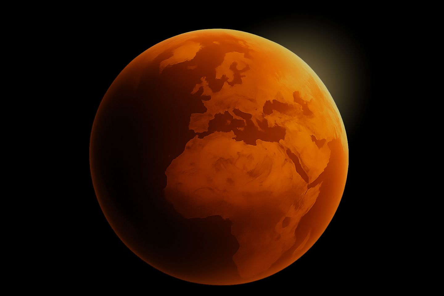 Illustration of Earth glowing with intense heat signatures against a dark space backdrop.